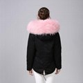 UK Thick Grey Faux fur Parka Ladies Winter Wear Mens Down fox Jacket 4