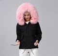 UK Thick Grey Faux fur Parka Ladies Winter Wear Mens Down fox Jacket 5