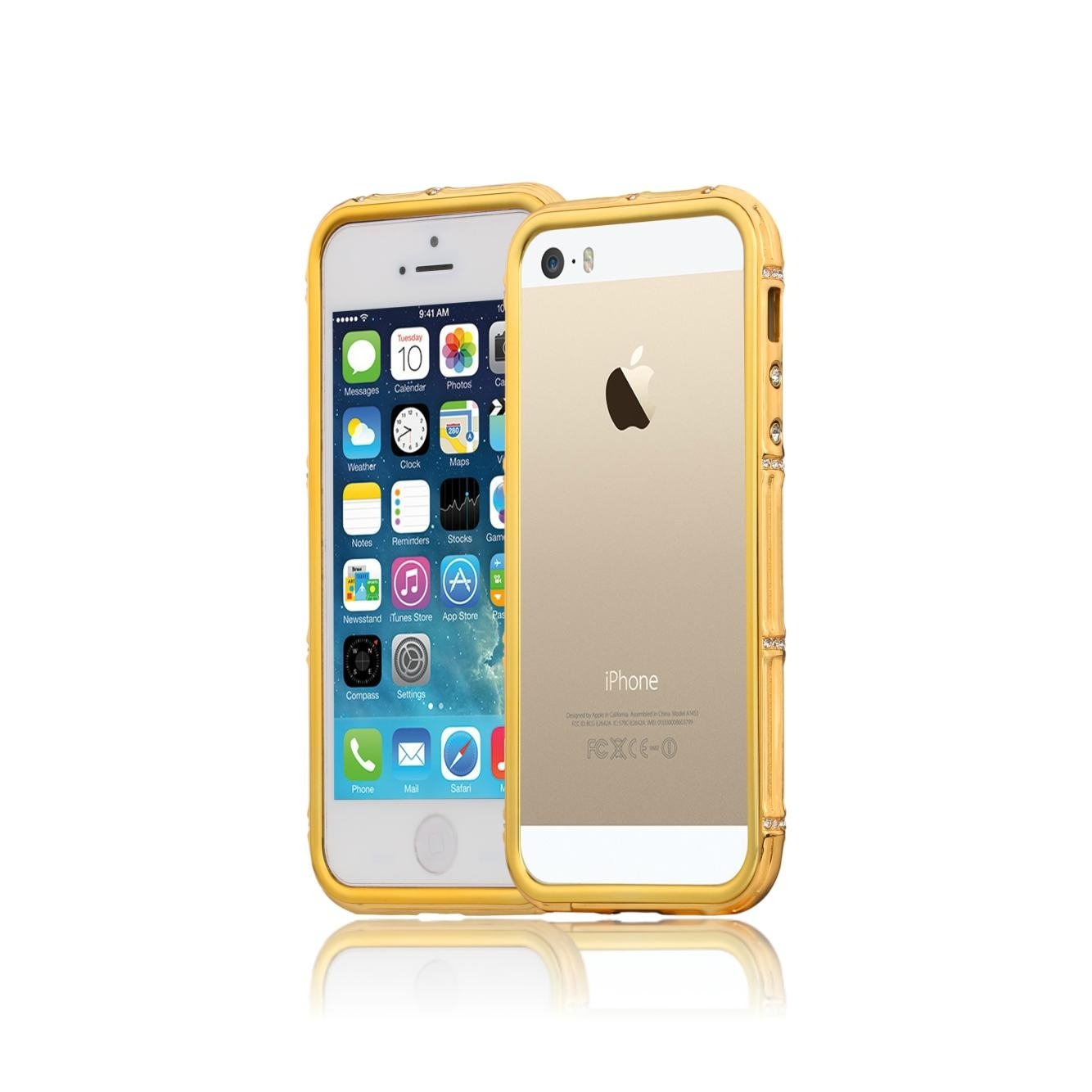 Luxury Jewelry Style with Crystal Inlaid Metal Bumpers for iPhone 5/5S 2