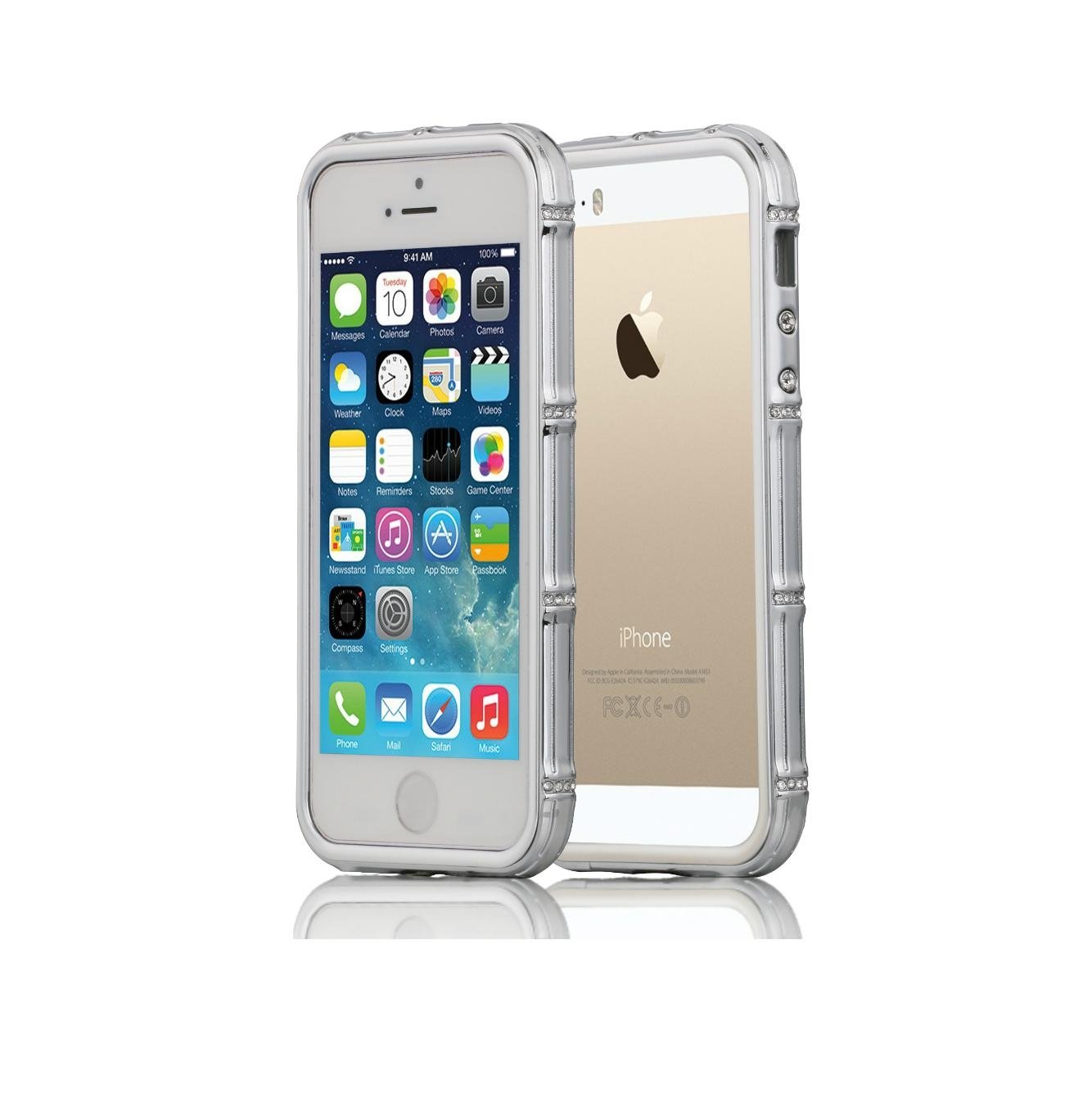 Luxury Jewelry Style with Crystal Inlaid Metal Bumpers for iPhone 5/5S 3