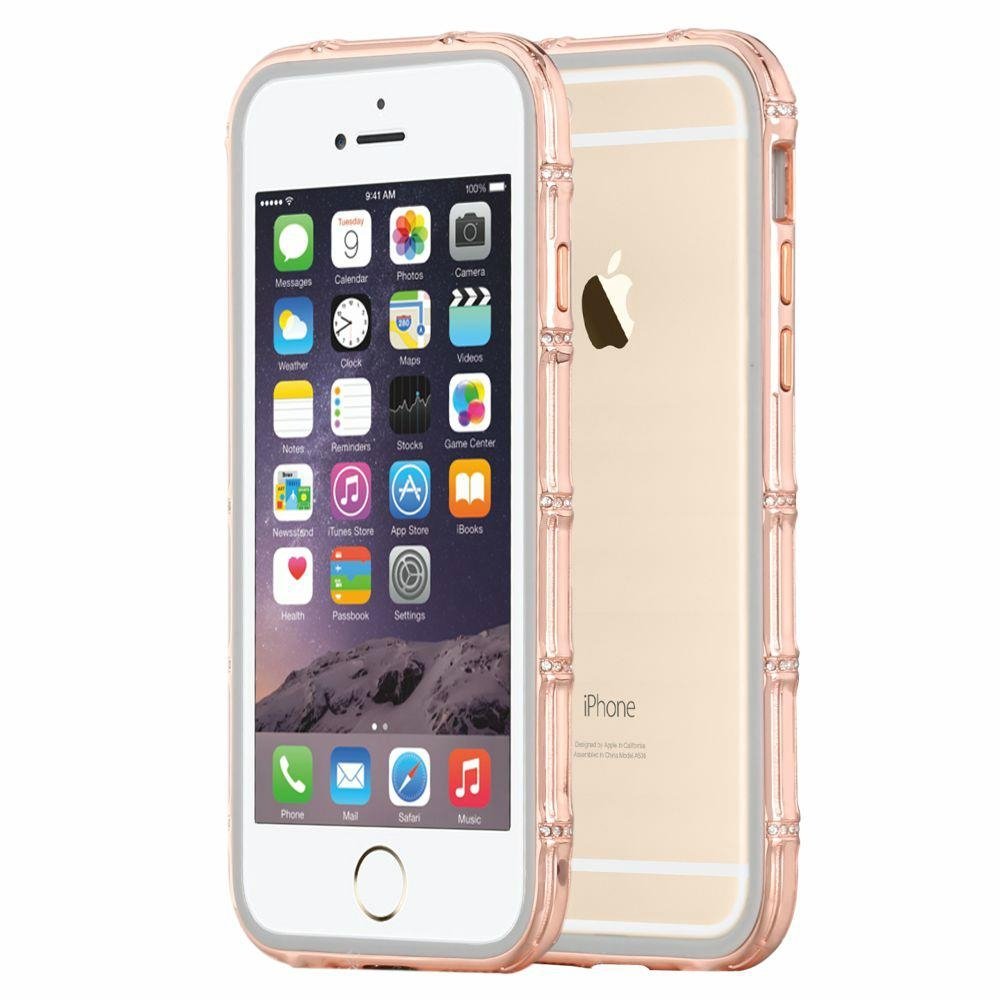 Luxury Jewelry Style with Crystal Inlaid Metal Bumpers for iPhone 5/5S 4