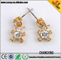 2015 Gold plated lovely diamond diamond stud earrings wholesale 