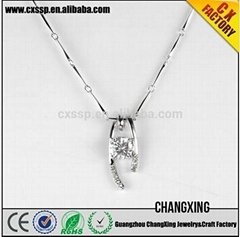 2015 The selling Popular diamond crystal i love you necklace 