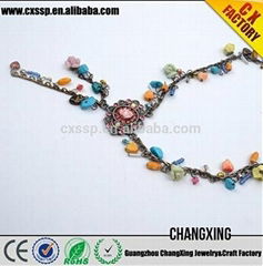 2015 Top selling high quality beautiful artificial flower necklace 