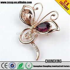 2015 The New Purple Rhinestone Elegant Butterfly wedding bouquet brooch 