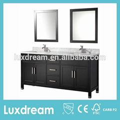 72" American style double square sink bathroom basin