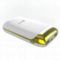 Newest rechargeable mobile phone charger dual USB output power bank 7800mah 1