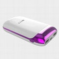 Newest rechargeable mobile phone charger dual USB output power bank 7800mah 5