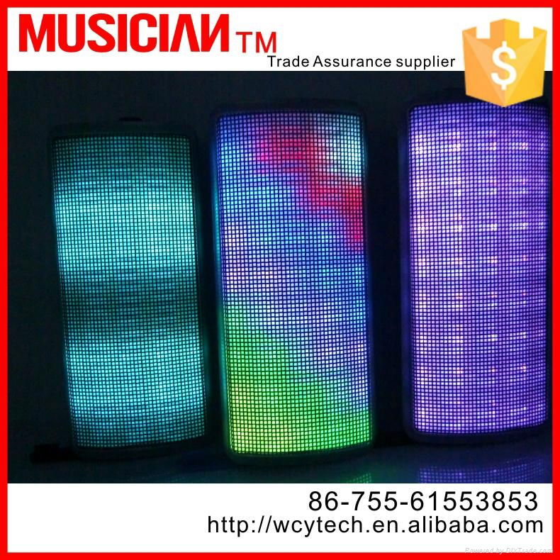 2015 new colorful LED light bluetooth mini wireless speaker with USB port Suppor 4