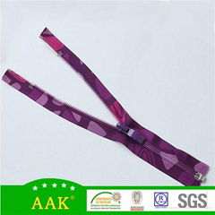 5# nylon fancy tape open end with puller A5N014 coil zipper