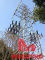 500KV double circuit tower with surge arrester supports 3