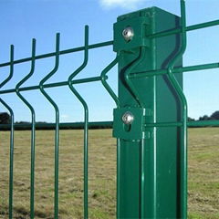 Hot sale powder coated steel wire panel fence with post