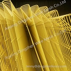 Good quality powder coated steel wire top rolled fence panel 