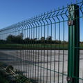 Dark green plastic covered welded steel wire panel fence with post 3