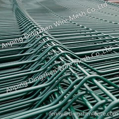 Dark green plastic covered welded steel