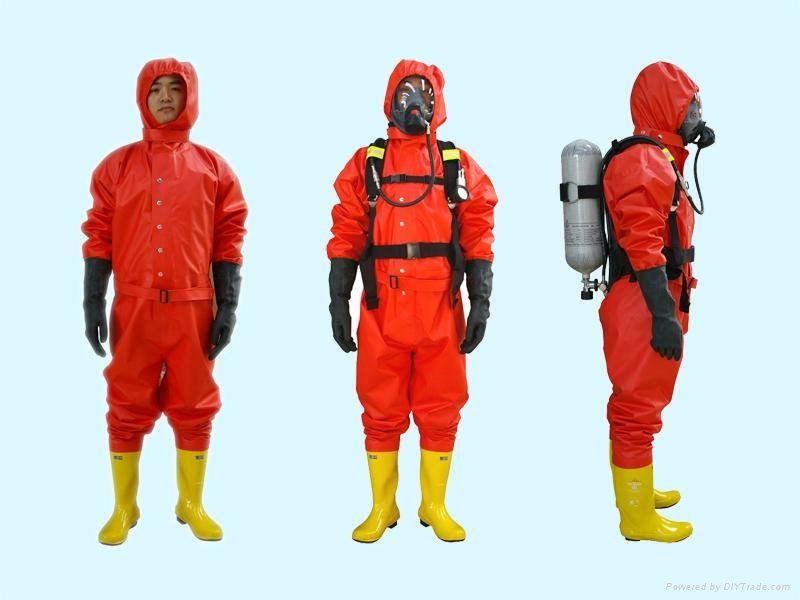 Fire Fighting Totally Enclosed Rubber Chemical Protective suits