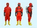 Fire Fighting Totally Enclosed Rubber Chemical Protective suits 1