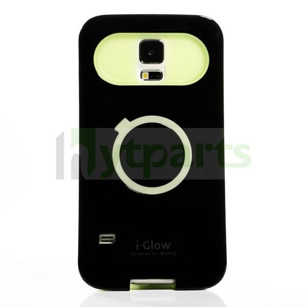 Glow in the Dark Dual Tone Hybrid Case with kickstand for Galaxy S5 3