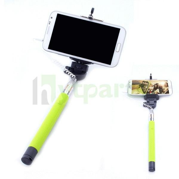 Non-battery Universal Extendable Selfie Stick with Buit-in Cable Remote Shutter 3