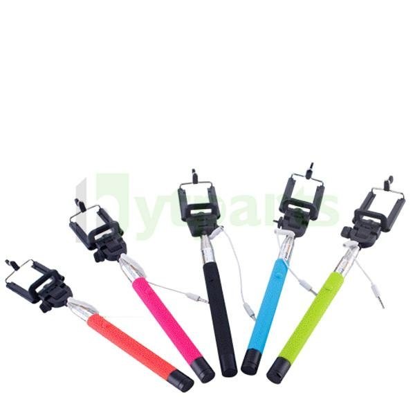 Non-battery Universal Extendable Selfie Stick with Buit-in Cable Remote Shutter 4
