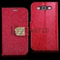 Luxury Bling Sequin PU Leather Magnetic Wallet Diamond Flip Case for Galaxy S3 2