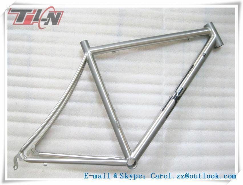 Hot selling!!! 700C OEM fixed gear frame titanium bike frame with hand brushing
