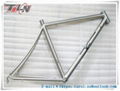 Hot selling!!! 700C OEM fixed gear frame titanium bike frame with hand brushing