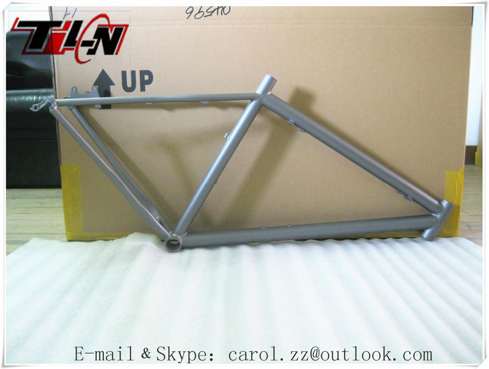 custom sand blasting titanium Cyclocross frames with couple 4