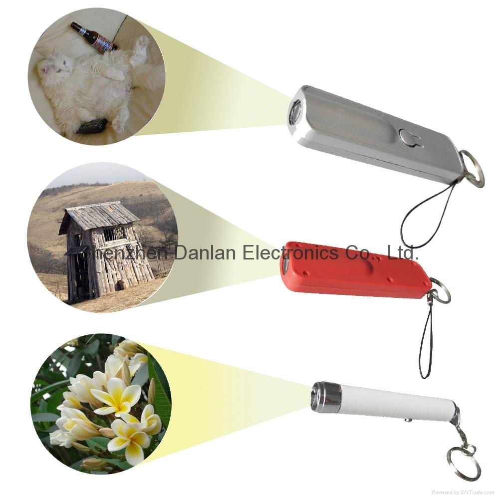Plastic Projection Flashlight Torch with Keychain for Promotion