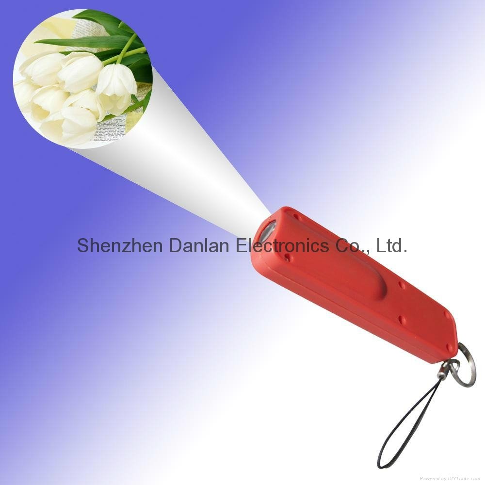 Plastic Projection Flashlight Torch with Keychain for Promotion 4