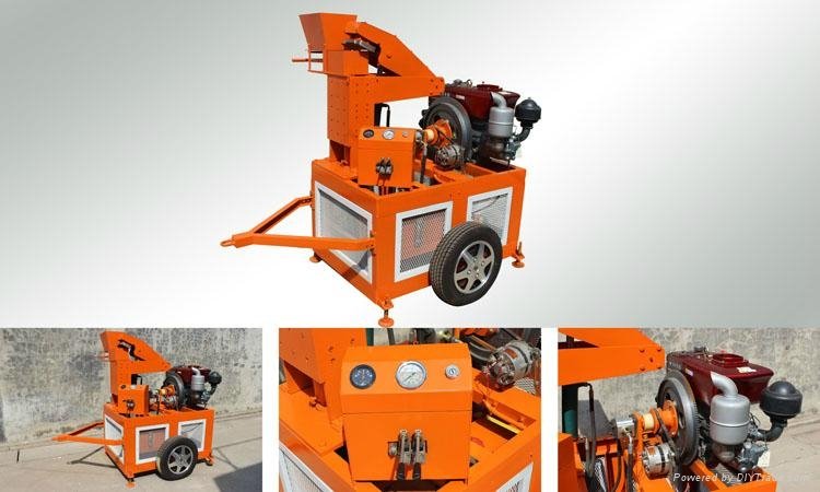 Mobile hollow brick moulding machine with vibration motor QT40-3A for sale with  4