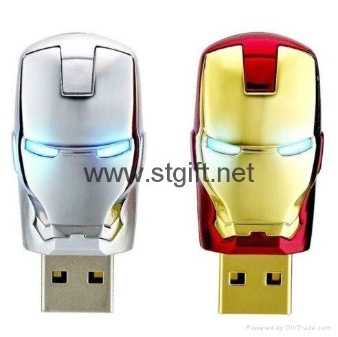 OEM logo usb metal memory stick cartoon Iron Man usb flash drive 2