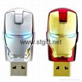 OEM logo usb metal memory stick cartoon Iron Man usb flash drive 2