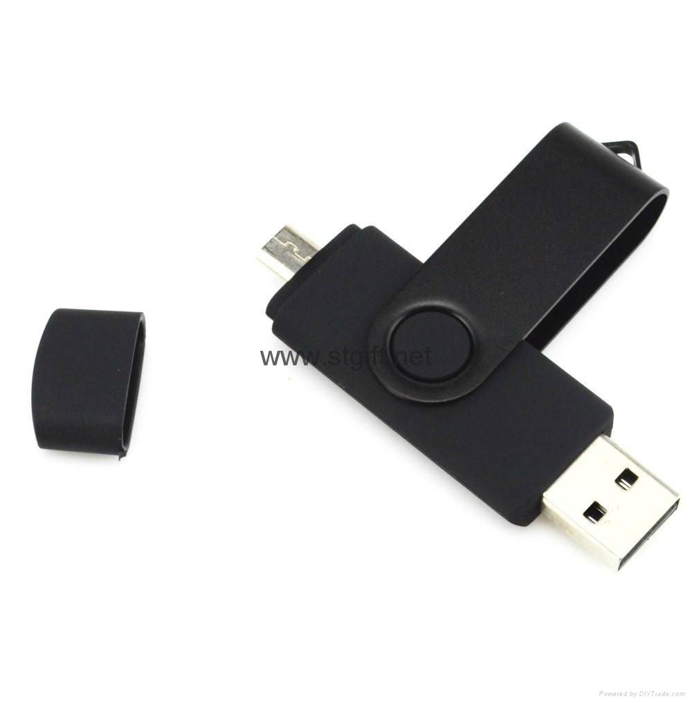 Wholesale price 32GB OTG Swivel USB2.0 Flash Memory/ OTG usb flash drive 4