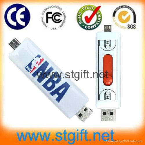 Wholesale price 32GB OTG Swivel USB2.0 Flash Memory/ OTG usb flash drive 3