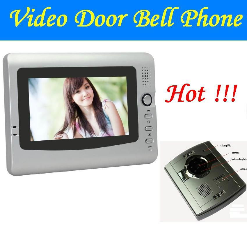 Free Shipping wire remote control open lock intercom video door bell phone 