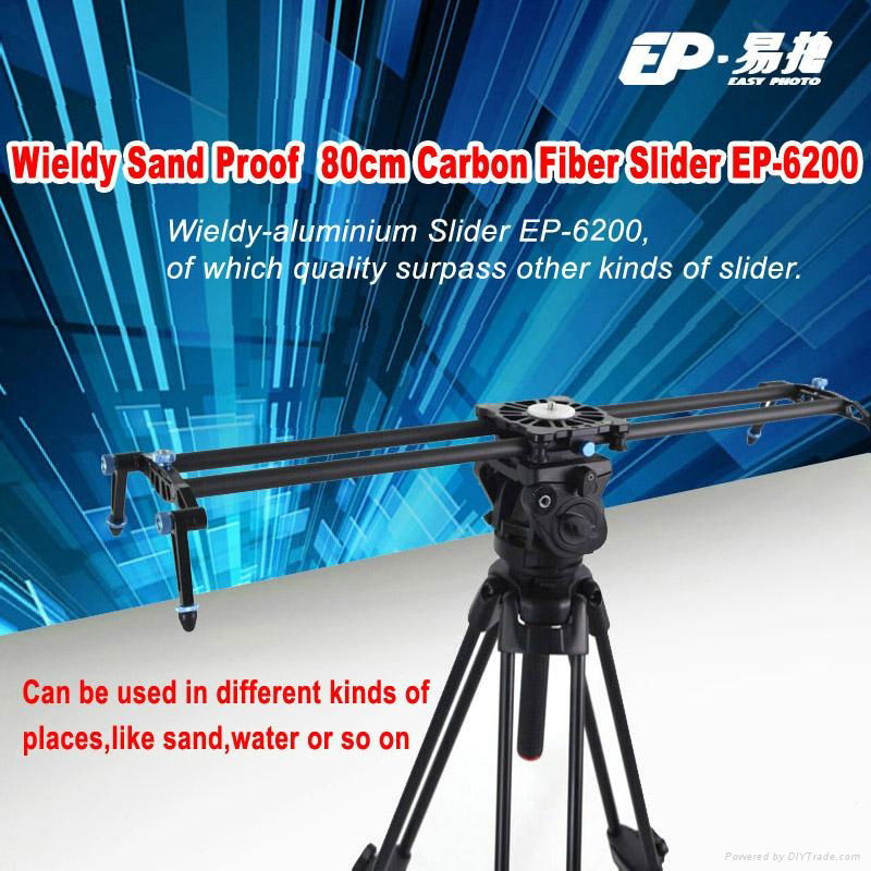 Wieldy carbon fiber mini DSLR video camera slider for 5D2 5D3