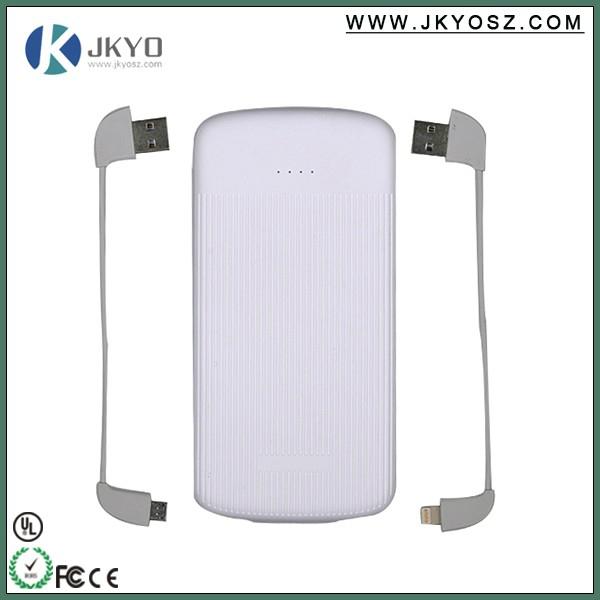 Good Quality 10000mah Power Bank built in cable 3