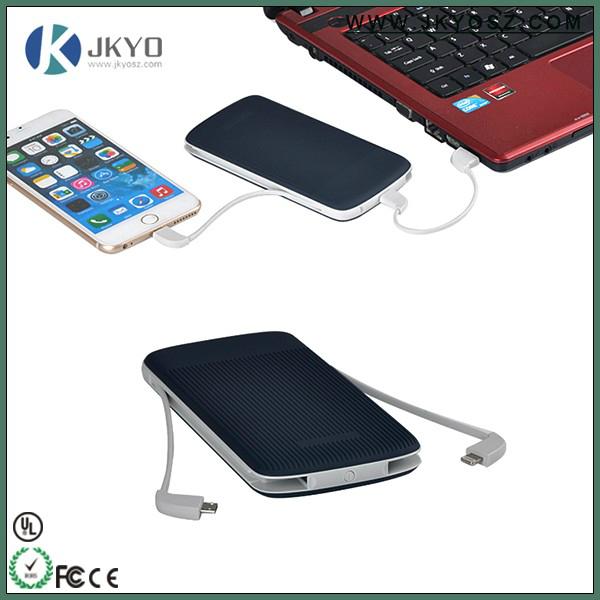 Good Quality 10000mah Power Bank built in cable 5