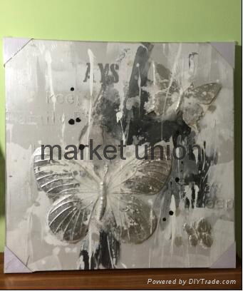 relief of butterflies A and B hand-painted oil painting canvas 4