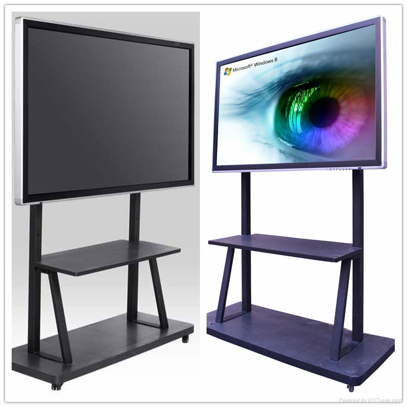 82"touch screen monitor mounted to a wall or floor stand 