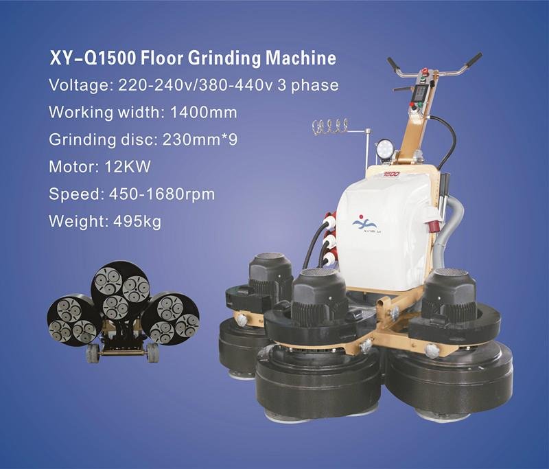 floor lapping machine with large three heads