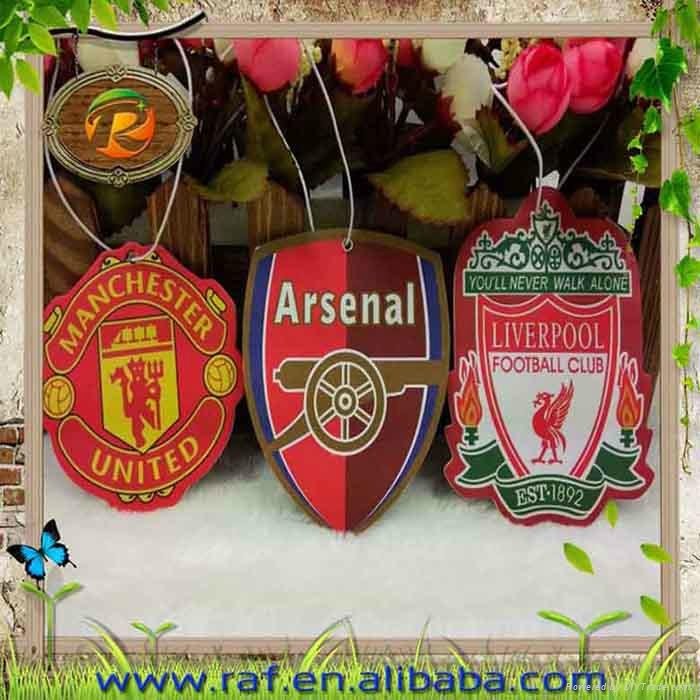 Famous Football Team Hanging Air Fresheners for Household & Commercial Promotion