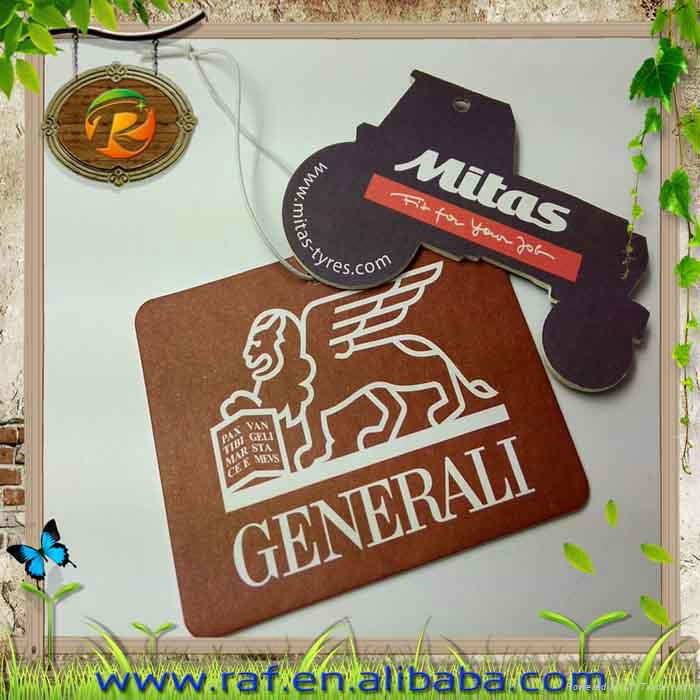 2015 New Fashion Logo Printed Customized Design Promotional Paper Air Fresheners 3