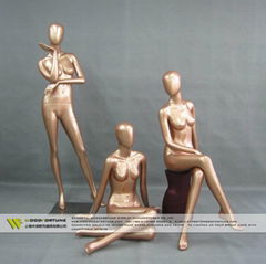 High quality plating female gold mannequins
