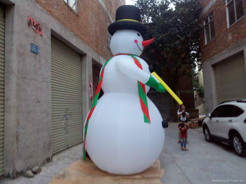 White Christmas Season Inflatable Snowman  4