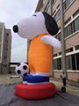 Outdoor Giant Advertising funny Inflatable dog soccer playing  1