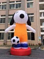 Outdoor Giant Advertising funny Inflatable dog soccer playing  2