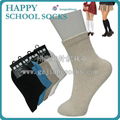 Solid color ankle sport school socks