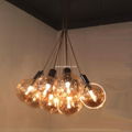 Amber glass ball shade club decorative pendant light